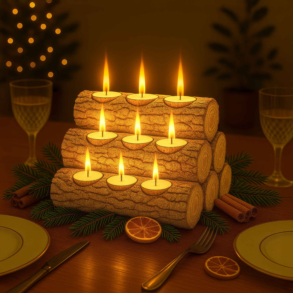 Luminous Log Candle Holder