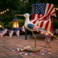 250th Anniversary Decorations,4th of July Decorations Solar Garden Lights,Fourth of July Red White and Blue Seagull Statue Solar Lights Outdoor,Patriotic Decor With Solar Lantern for Independence Day