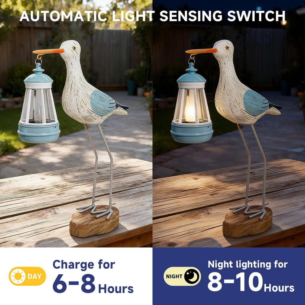 Solar Seagull Statues for Garden and Home Decor,Funny Garden Decor Beach,Pool,Patio,Lawn,Yard,Porch,Perfect Garden Gift