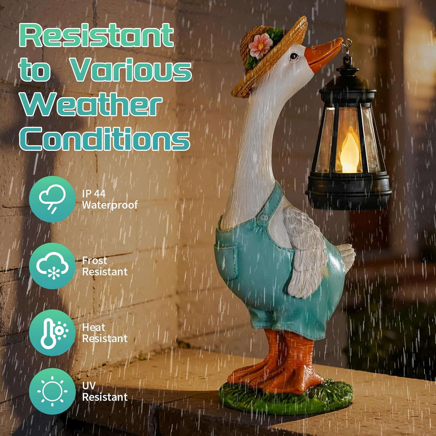 Solar Garden Outdoor Statues Goose, Goose Outdoor Lawn and Garden Statue, Lawn Decor Statue for Patio, Balcony, Yard Ornament - Gifts for Mom Grandma Women