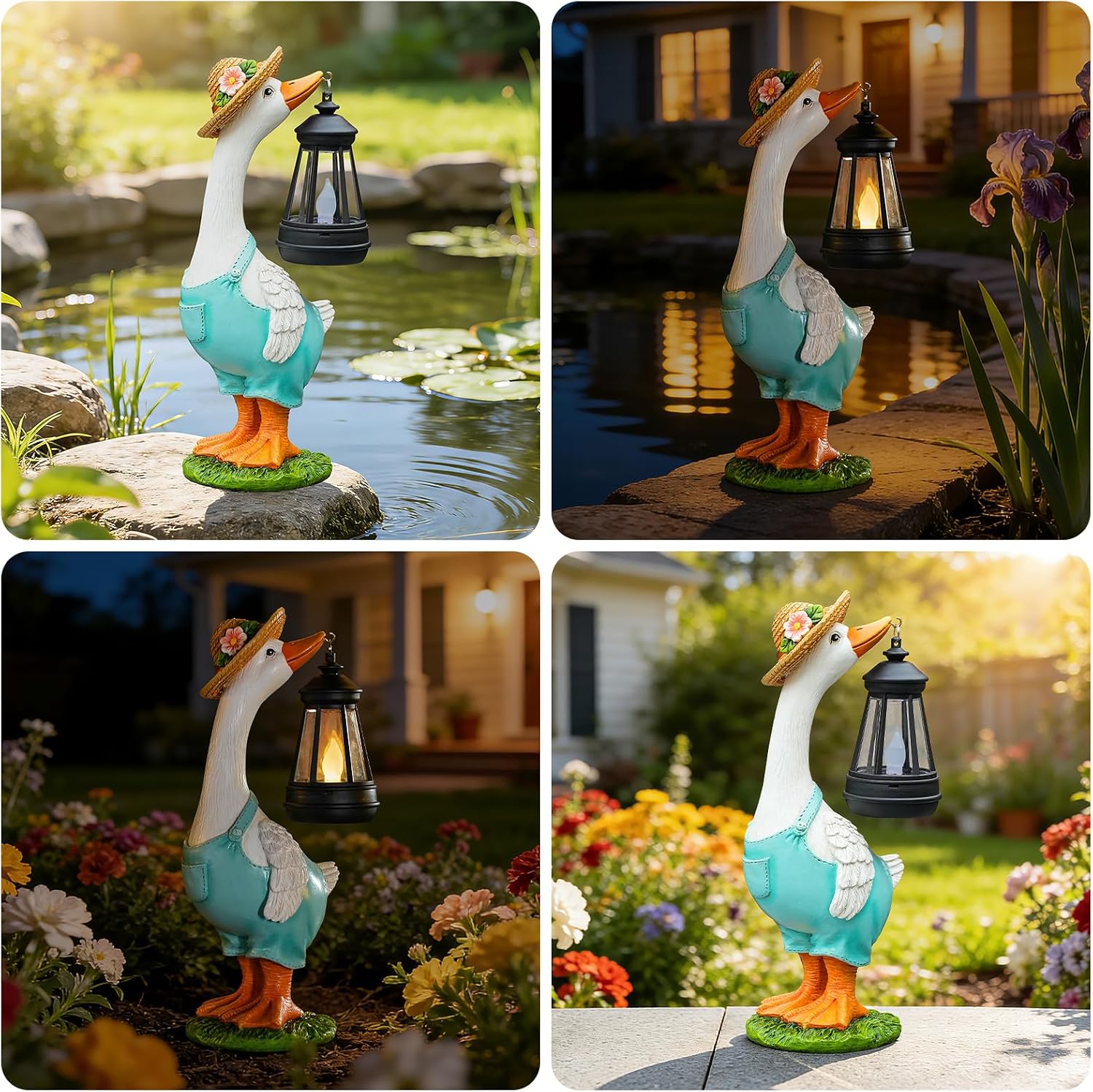 Solar Garden Outdoor Statues Goose, Goose Outdoor Lawn and Garden Statue, Lawn Decor Statue for Patio, Balcony, Yard Ornament - Gifts for Mom Grandma Women