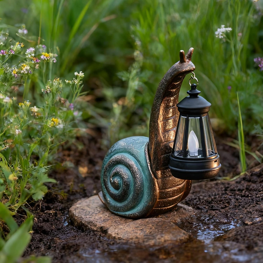 Solar Garden Snail Statue,Lawn Decor Statue for Patio, Balcony, Yard Ornament - Mothers Day Gifts for Mom Grandma Women