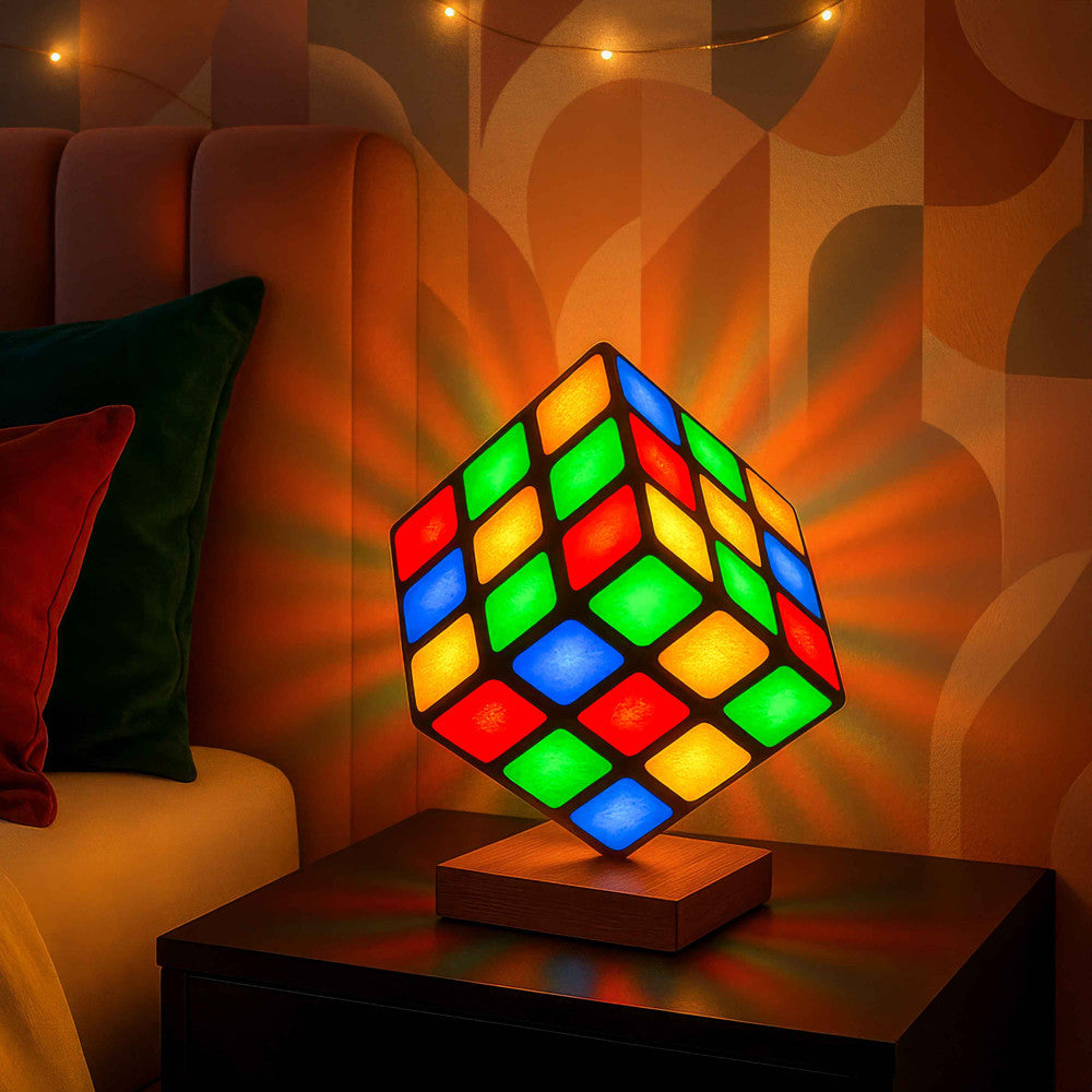 Color Cascade Cube Lamp