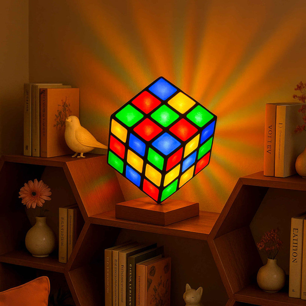 Color Cascade Cube Lamp