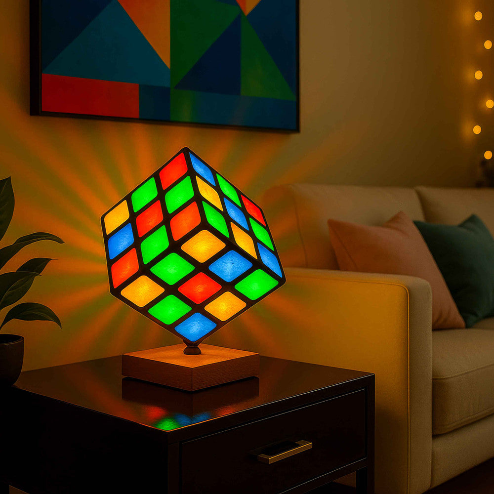 Color Cascade Cube Lamp