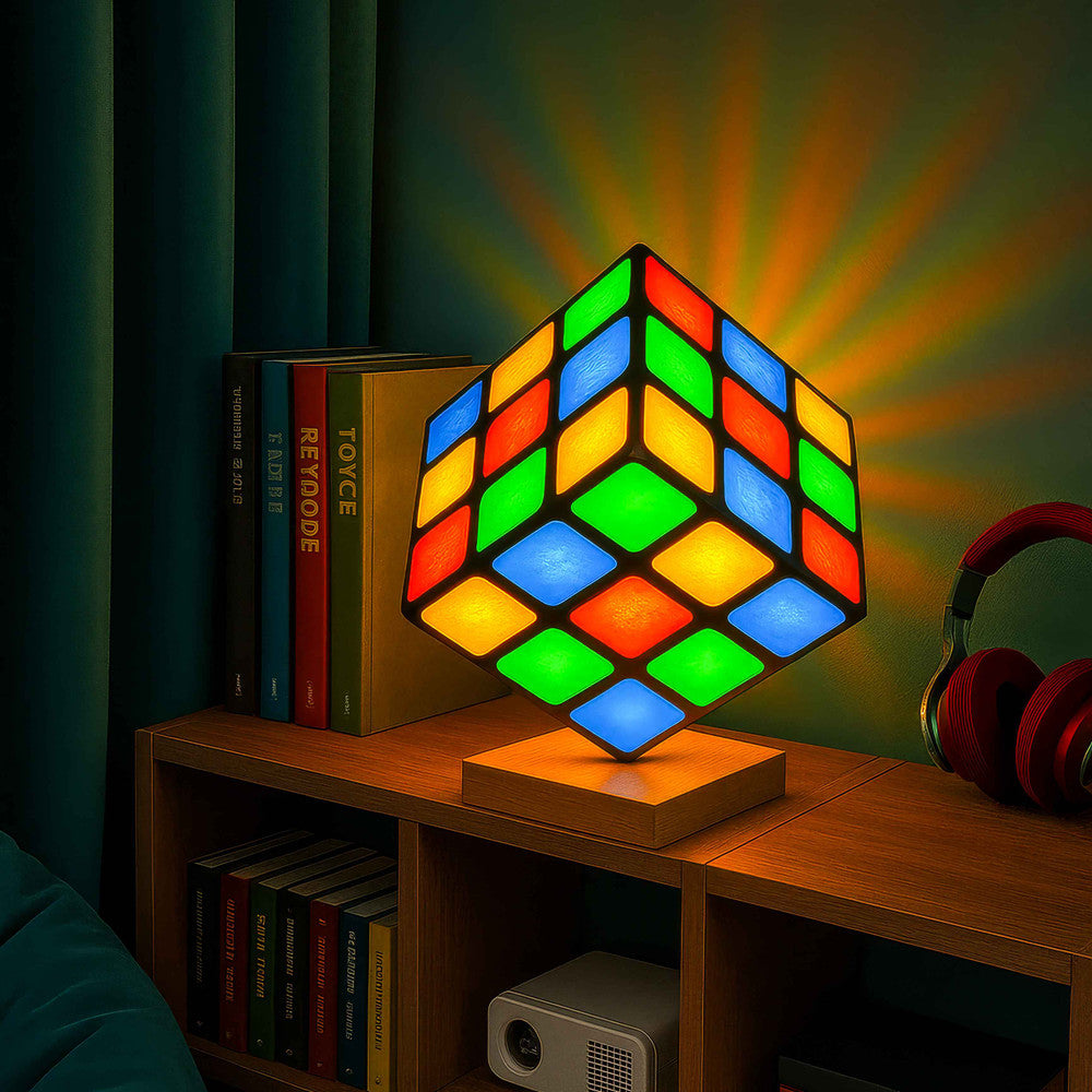 Color Cascade Cube Lamp