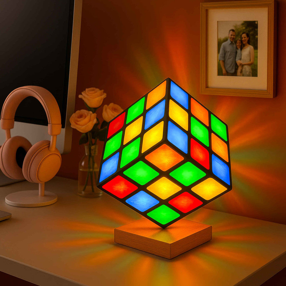 Color Cascade Cube Lamp