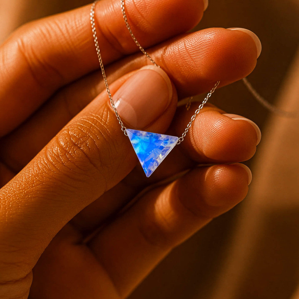 Celestial Crystal Triangle Necklace