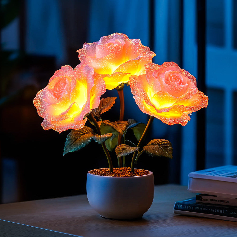 Dreamy Dusk Rose Lamp