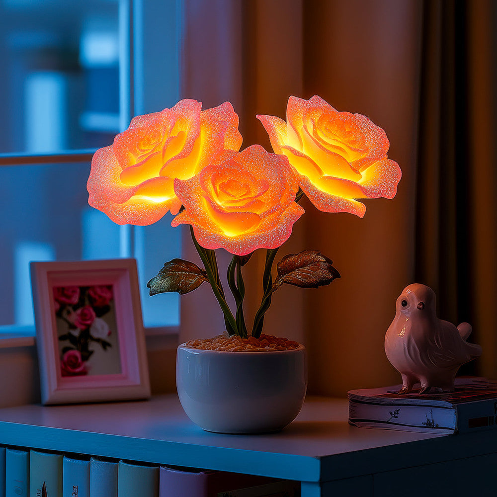 Dreamy Dusk Rose Lamp