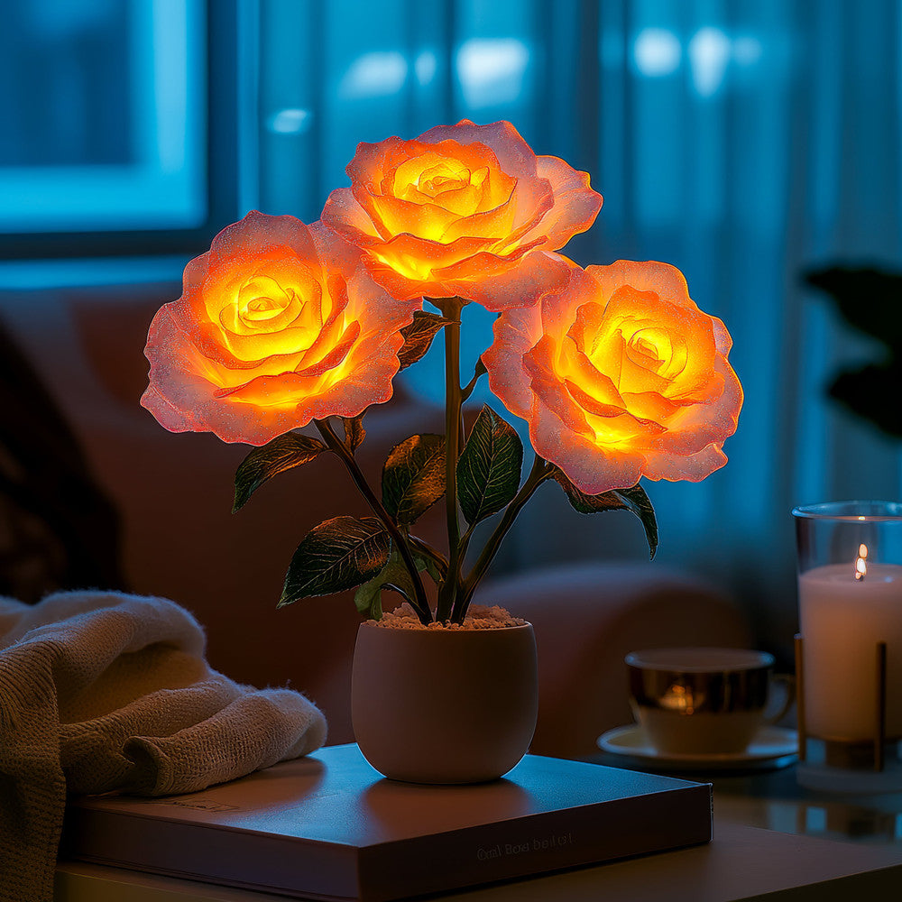 Dreamy Dusk Rose Lamp