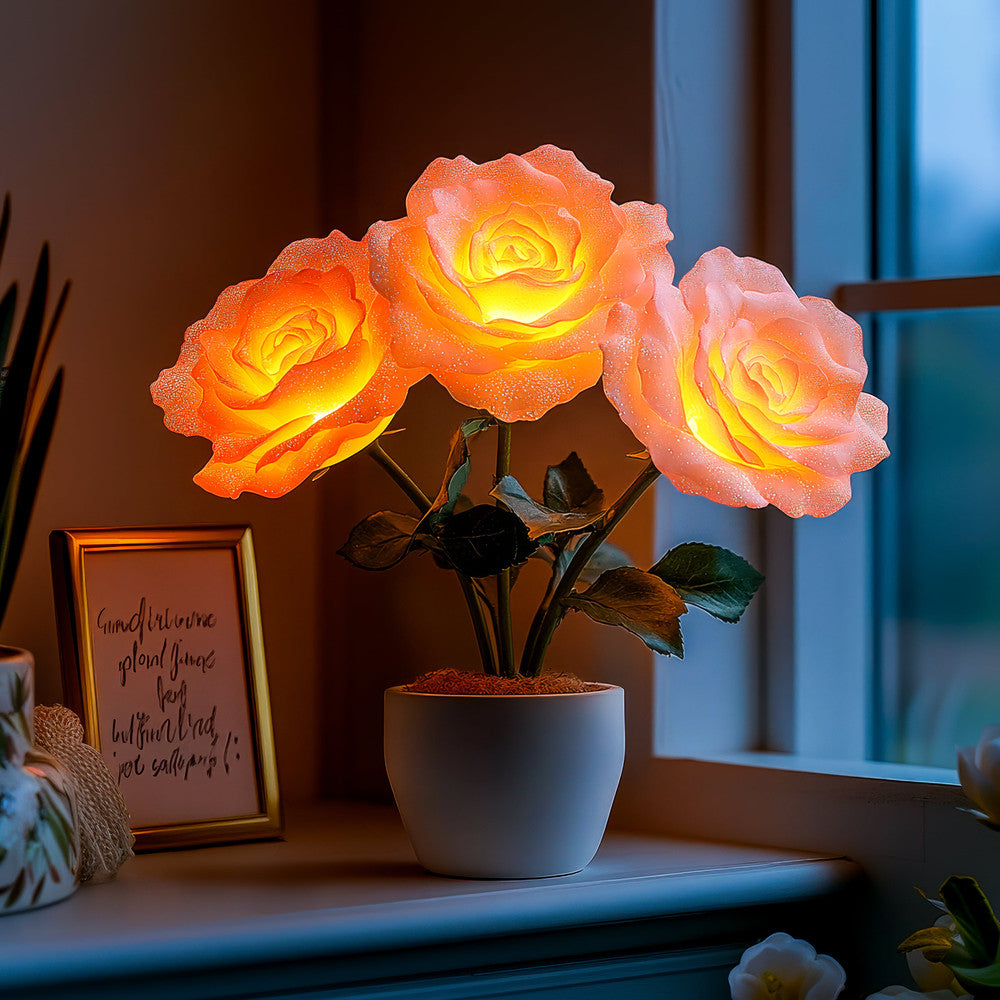 Dreamy Dusk Rose Lamp