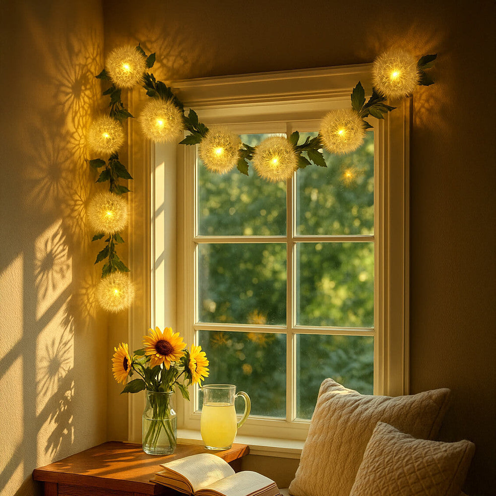 Fairy Light Dandelion Garland