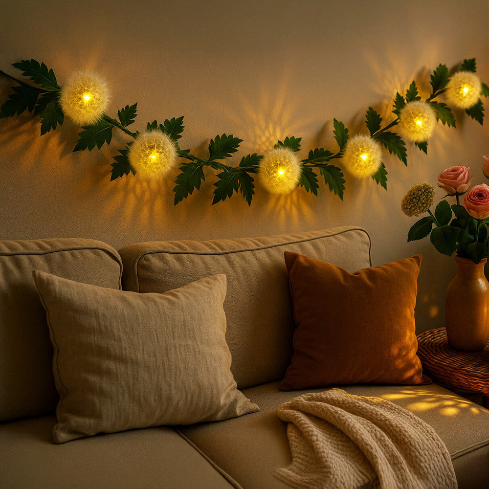 Fairy Light Dandelion Garland