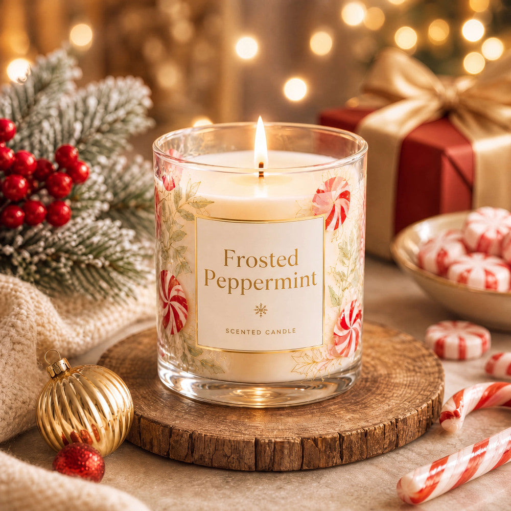 Frosted Peppermint Candle