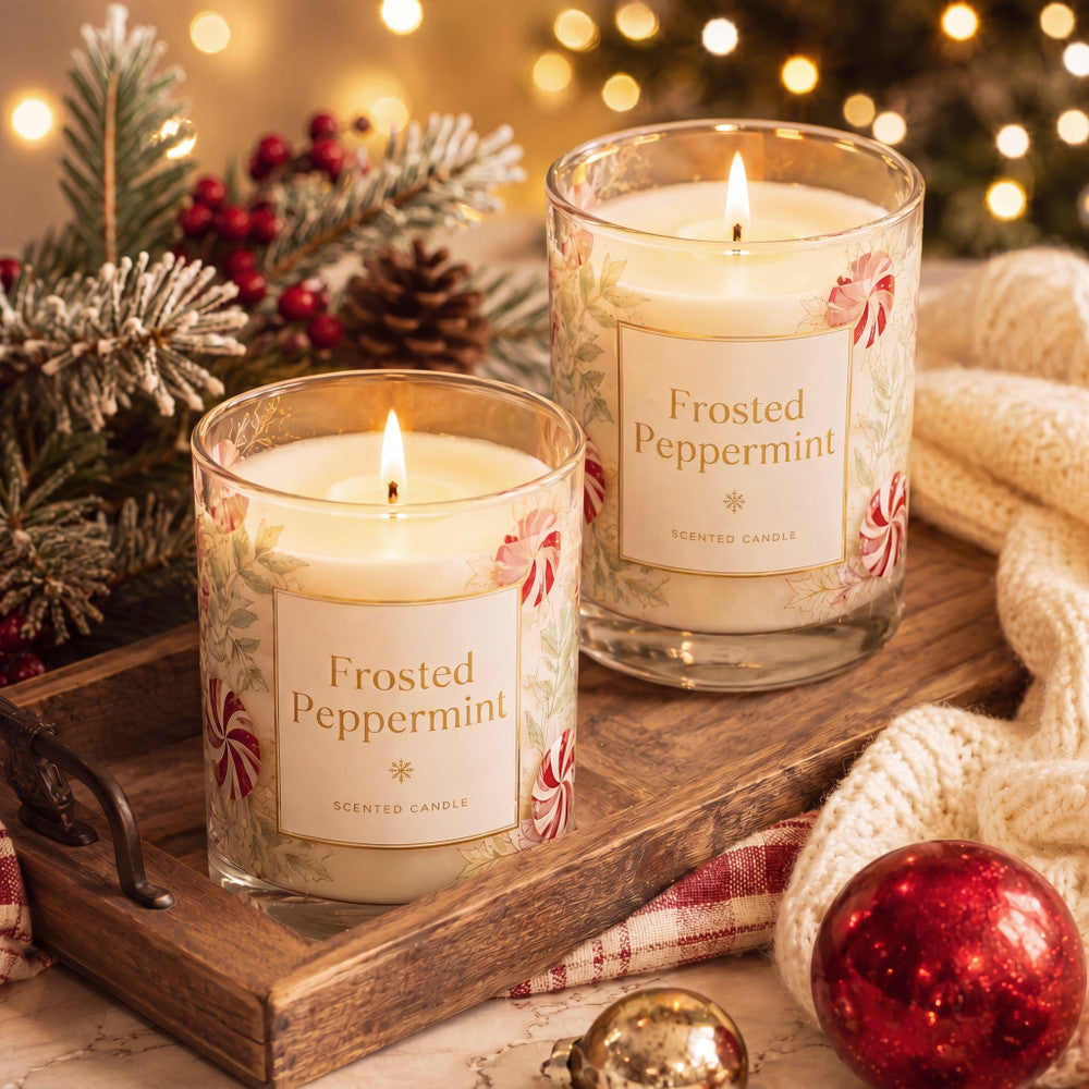 Frosted Peppermint Candle