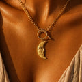 Golden Lunar Crescent Necklace