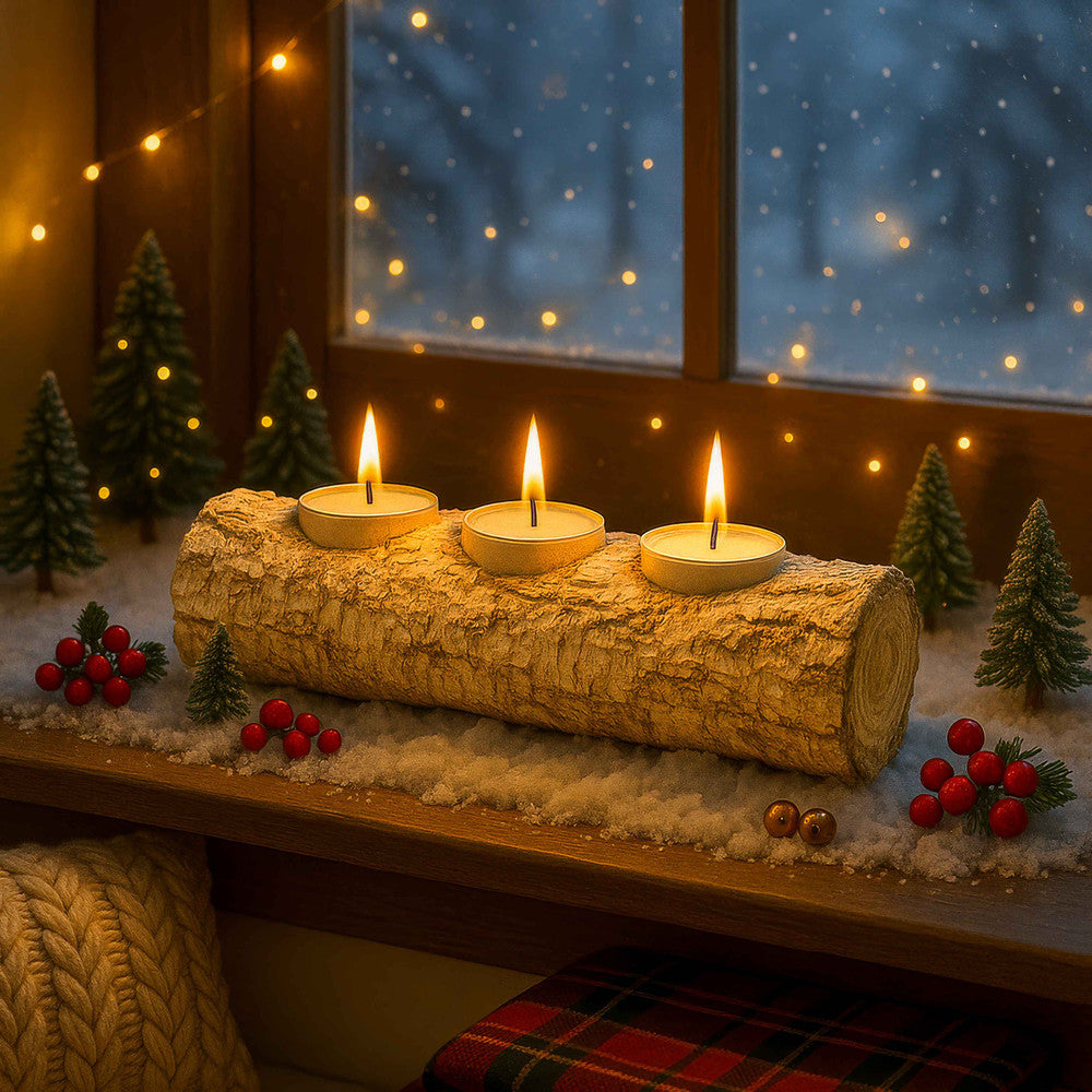 Luminous Log Candle Holder