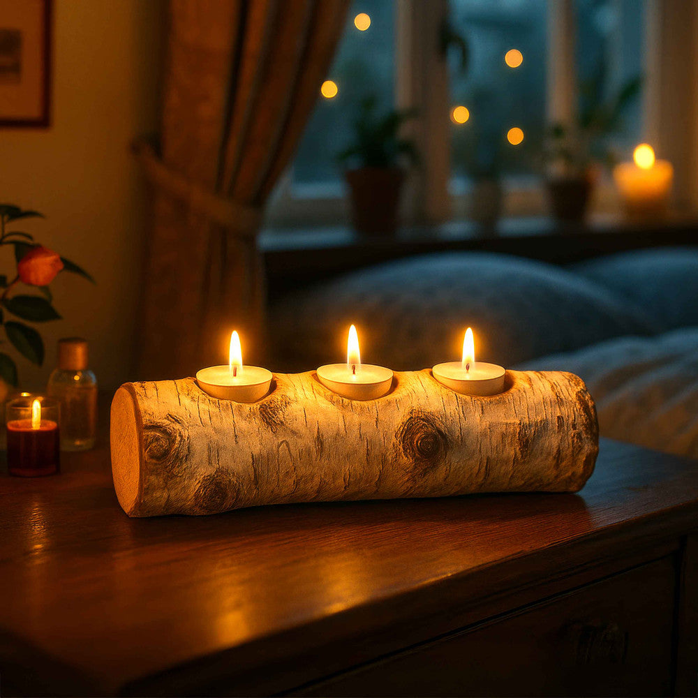Luminous Log Candle Holder