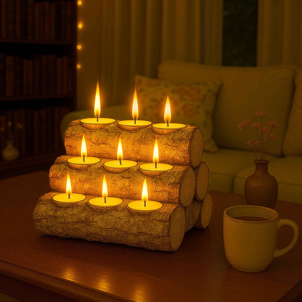 Luminous Log Candle Holder