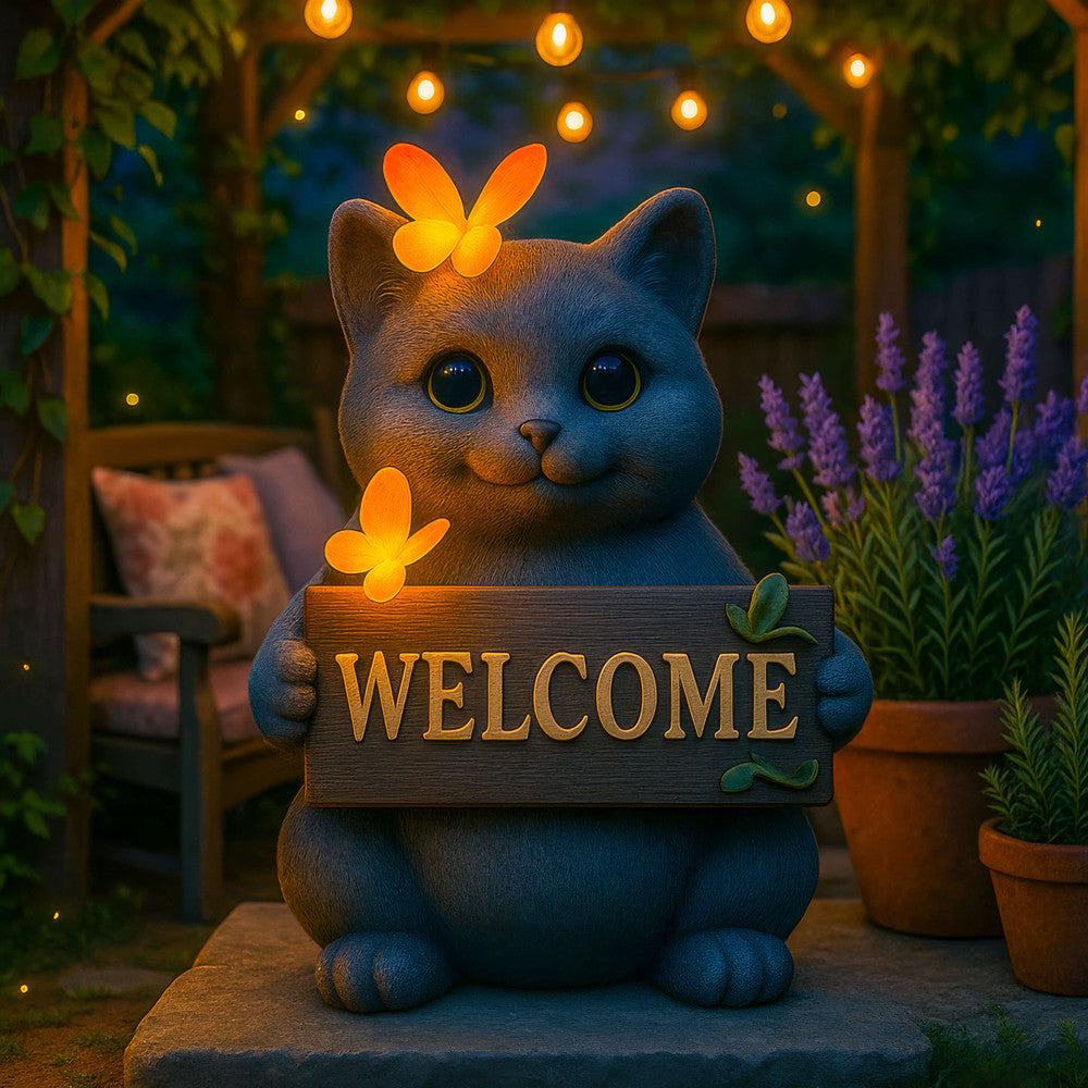 Whiskered Welcome Cat