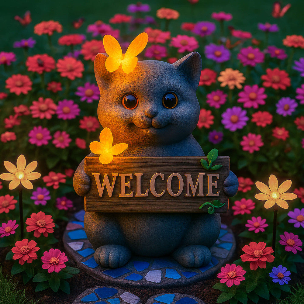 Whiskered Welcome Cat