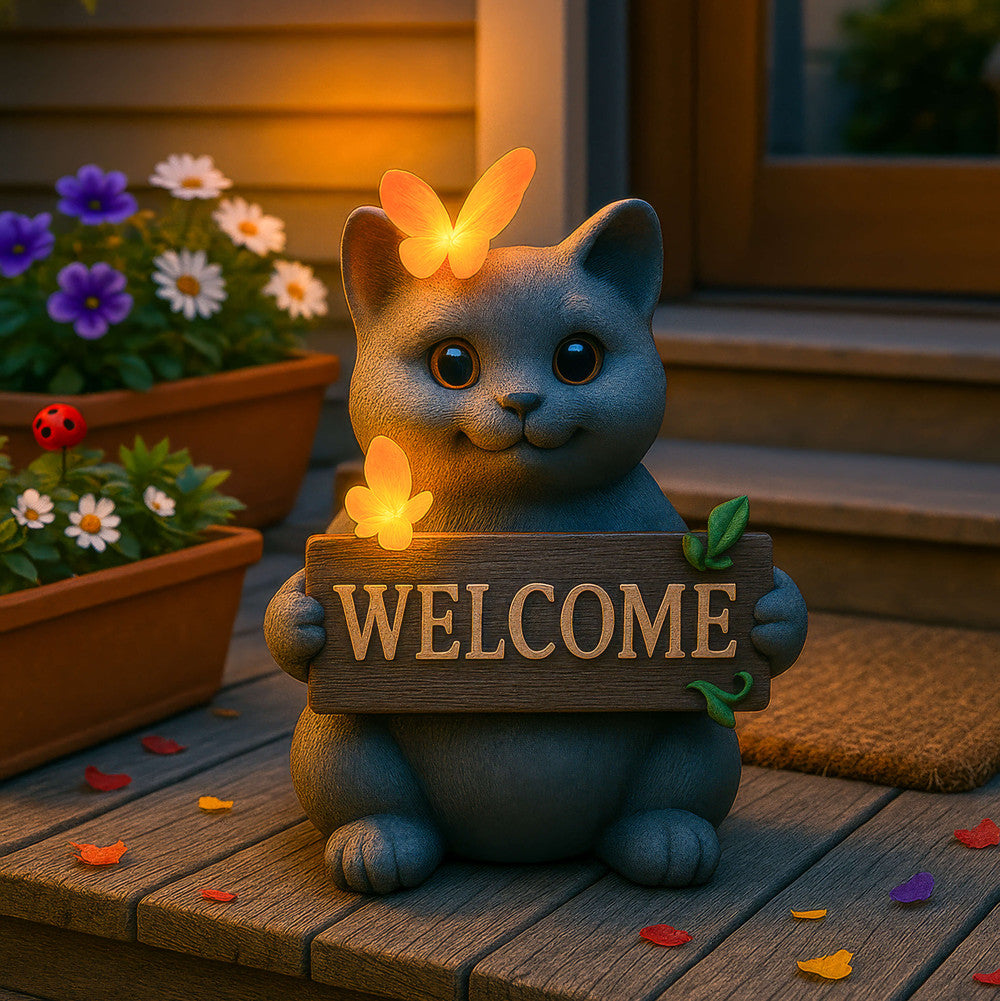 Whiskered Welcome Cat